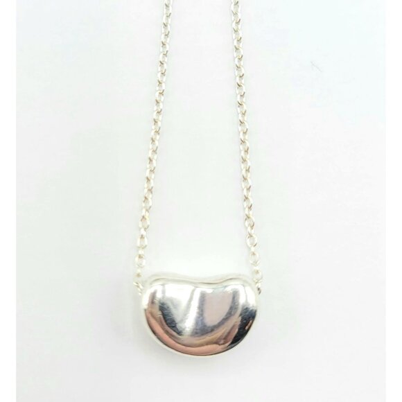 Tiffany Elsa Peretti Sterling Heart Bean Pendant Chain, 18" - Picture 3 of 10